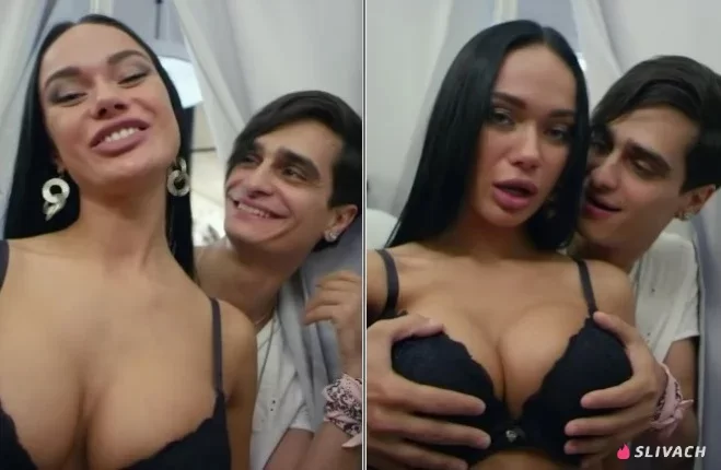 Гей Антоан мнёт сочные сиськи Яны Кошкиной в примерочной белья